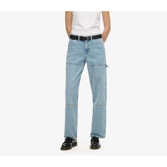 Superdry Denim - Superdry Midrise Denim Carpenter Light Vintage Wash Jean Sz 28/30 Organic